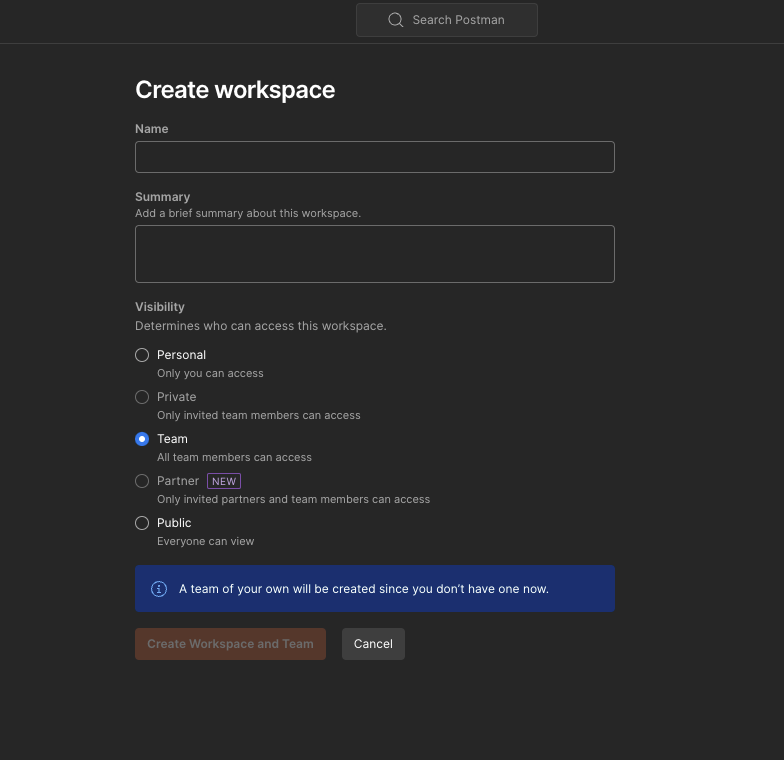 Create workspace - Zoomed